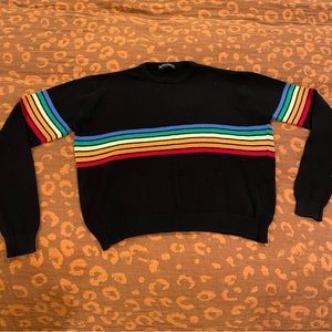 Brandy Melville cropped rainbow long sleeve 100% cotton sweater